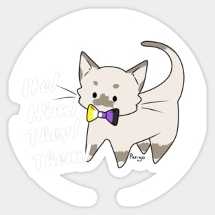 He/They Pronouns Kitty (v1) Sticker